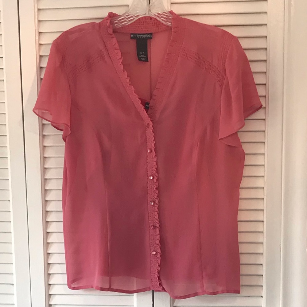 Petite Sophisticate Pink Blouse in size 12P